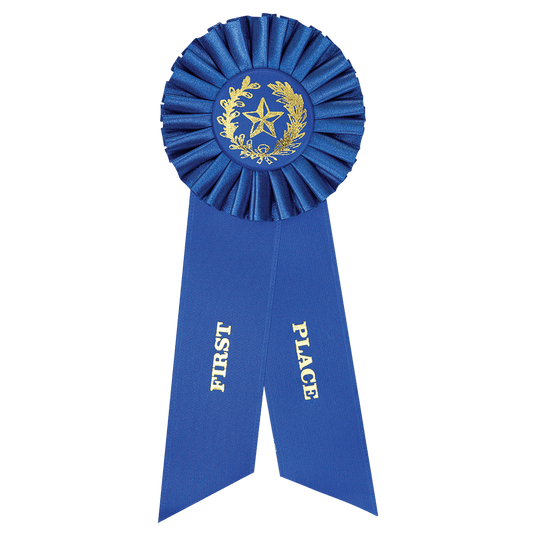 Blue 1st Place Rosette Ribbon