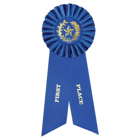 Blue 1st Place Rosette Ribbon-AKD Ink