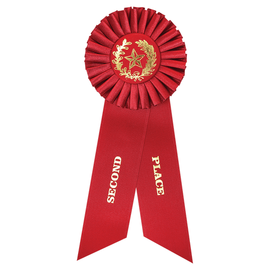 Red 2nd Place Rosette Ribbon