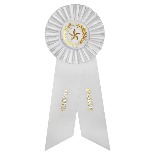 White 3rd Place Rosette Ribbon