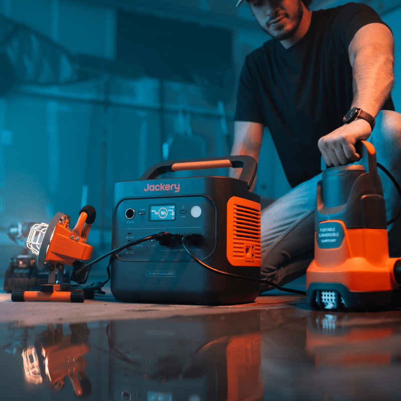 Jackery Solar Generator 2000 V2 with multiple power outlets, portable design, and solar panel input for off-grid energy.