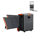Jackery Solar Generator HomePower 3600 Plus with multiple outlets, display screen, and solar charging ports on a clean surface.