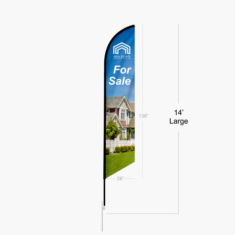 Feather Angled Flag - Large 14 ft